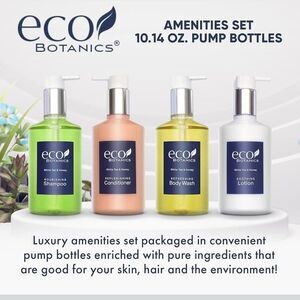 Eco Botanics Amenities Set Shampoo Conditioner Hand & Body Wash & Lotion